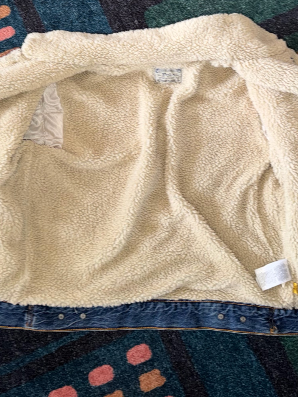 Polo by Ralph Lauren Blue Denim trucker Jacket with Cream Sherpa lining. Boys XL - Picture 2 of 7